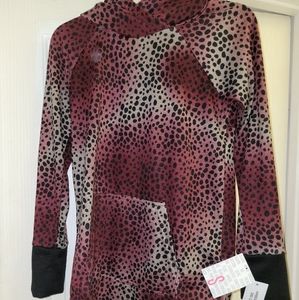 NWT, LuLaRoe S Amber: Black & Burgundy Animal Print